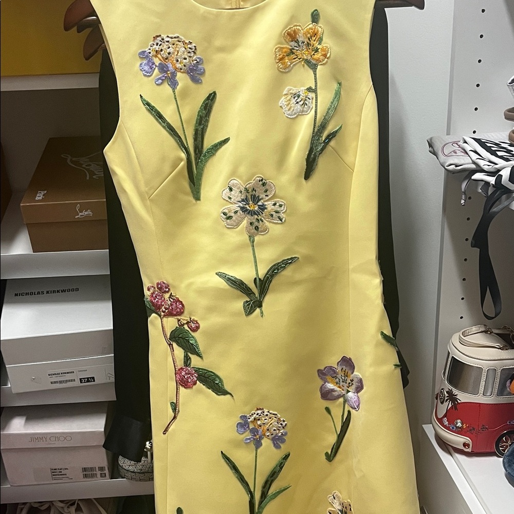 Leo Lin Cleo yellow embroidered dress - Picture 3 of 6